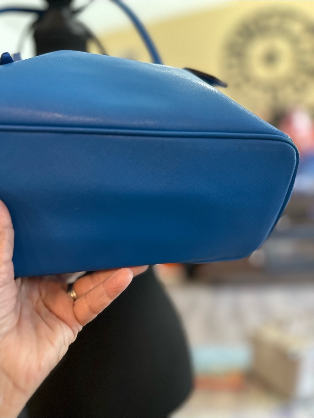 Coach Saffiano Peyton Royal Blue Leather Tote - Picture 7 of 11